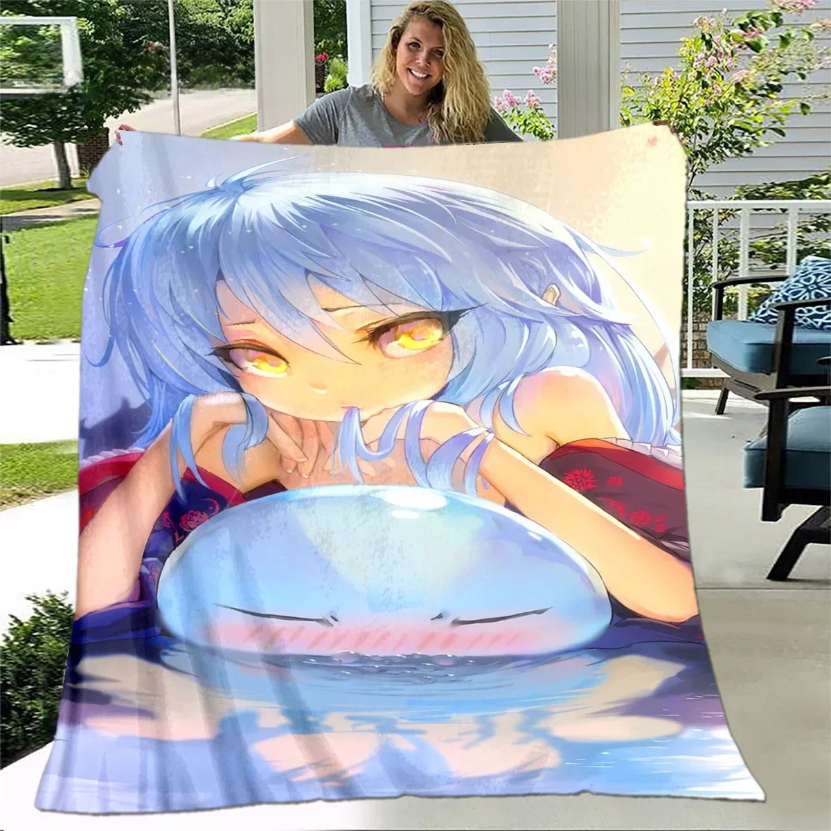 2026 Anime That Time I Got Reincarnated As A Slime Warm Bed Fleece Custom Nap Home Fluffy Soft Blankets King Size Microfiber Bed