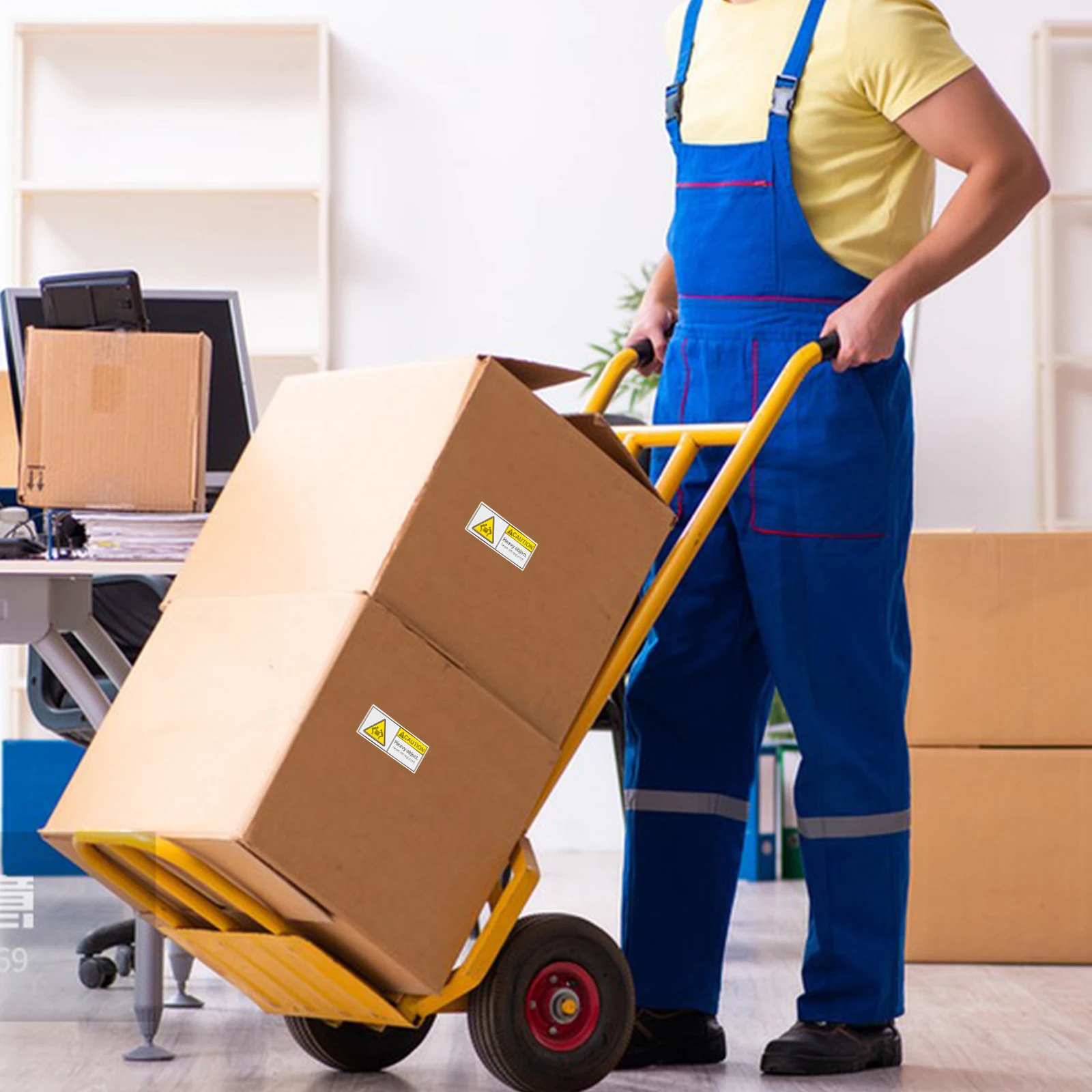 

Adhesive Tape Overweight Sticker Stickers Caution Heavy for Shipping Packages Labels