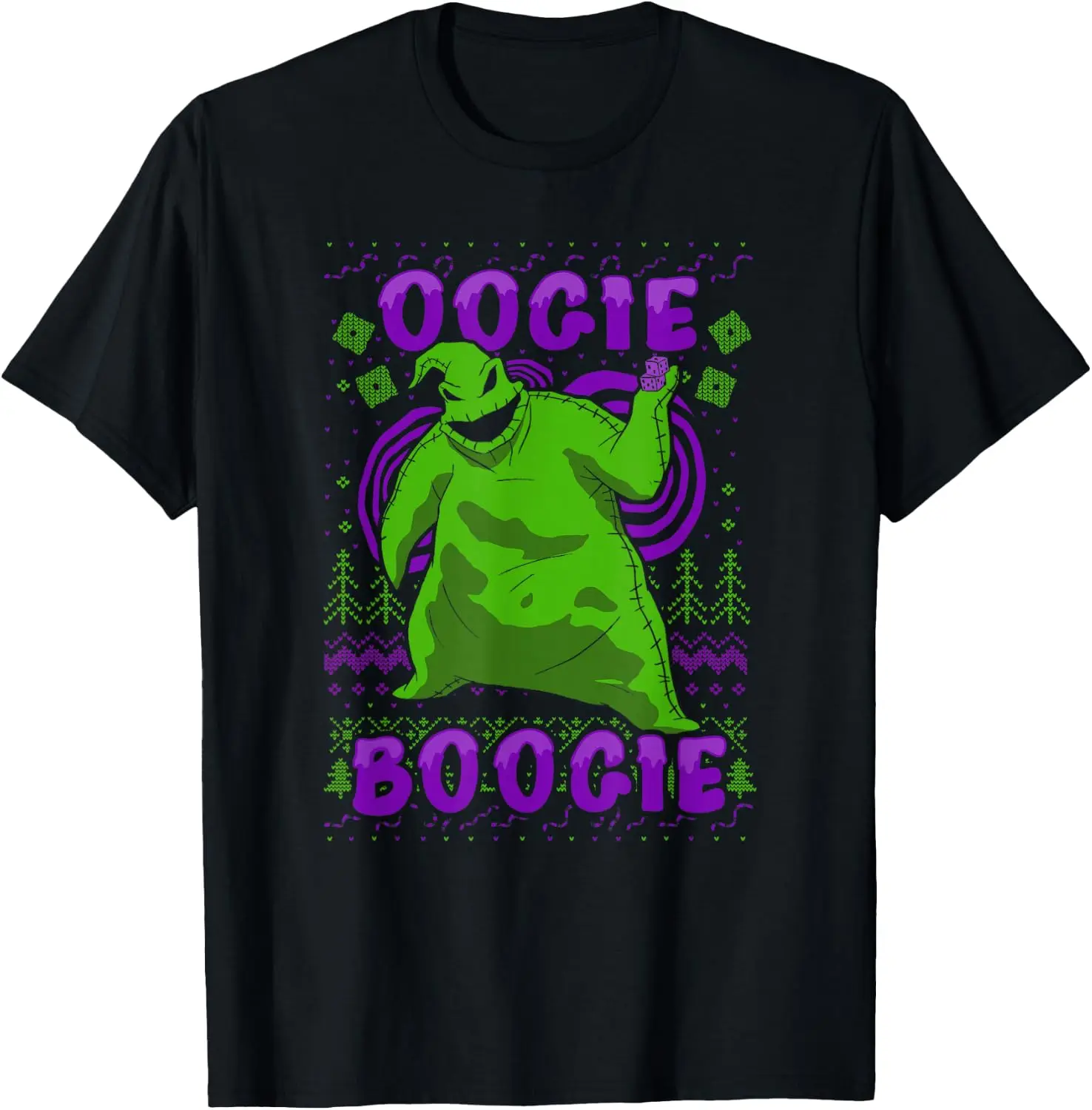 Nightmare Before Christmas Oogie Boogie Ugly Sweater T-Shirt Halloween Cotton Short-Sleeve Tee: Fun, Stylish, Breathable, and Casual