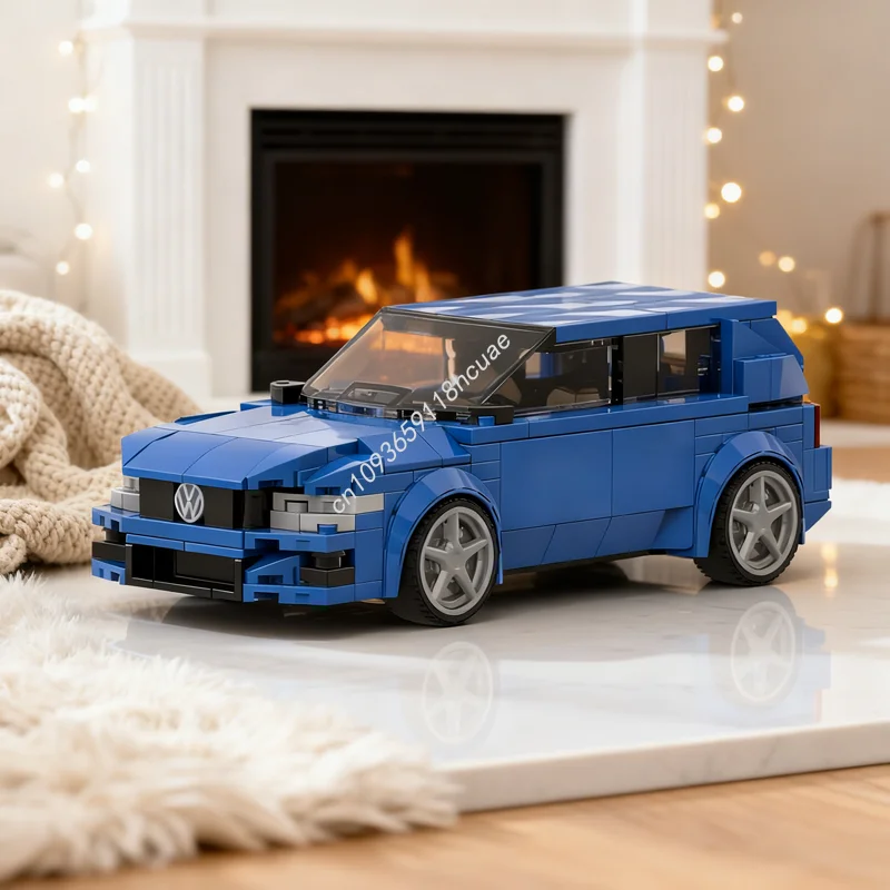 302 pièces MOC Volkswagen Golf R City Champions, blocs de construction, jouet de construction, idée cadeau de Noël, briques éducatives, anniversaire