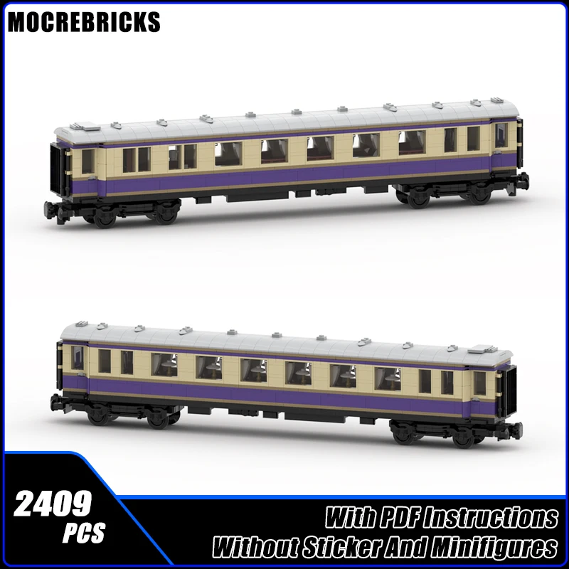 

City Railway Train Carriage Model Historical Rheingold Company Passenger Coach Building Blocks Sets Kid's DIY Toys Xmas Gifts