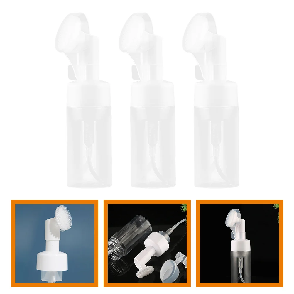 

3Pcs Silicone Brush Foaming Bottles Portable Travel Soap Dispensers Reusable Press Pump Bottles for Shampoo Hand Soap Kitchen