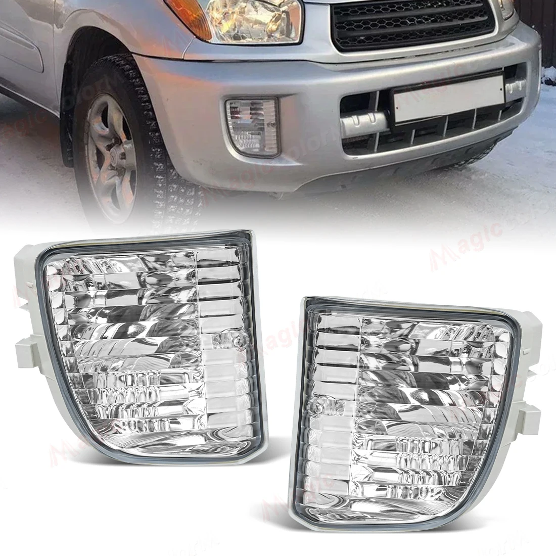 For Totota RAV4 RAV 4 2001 2002 2003 Fog Lamps Daytime Running Light Auto Front Bumper Driving Foglights Car Accessories No Bulb