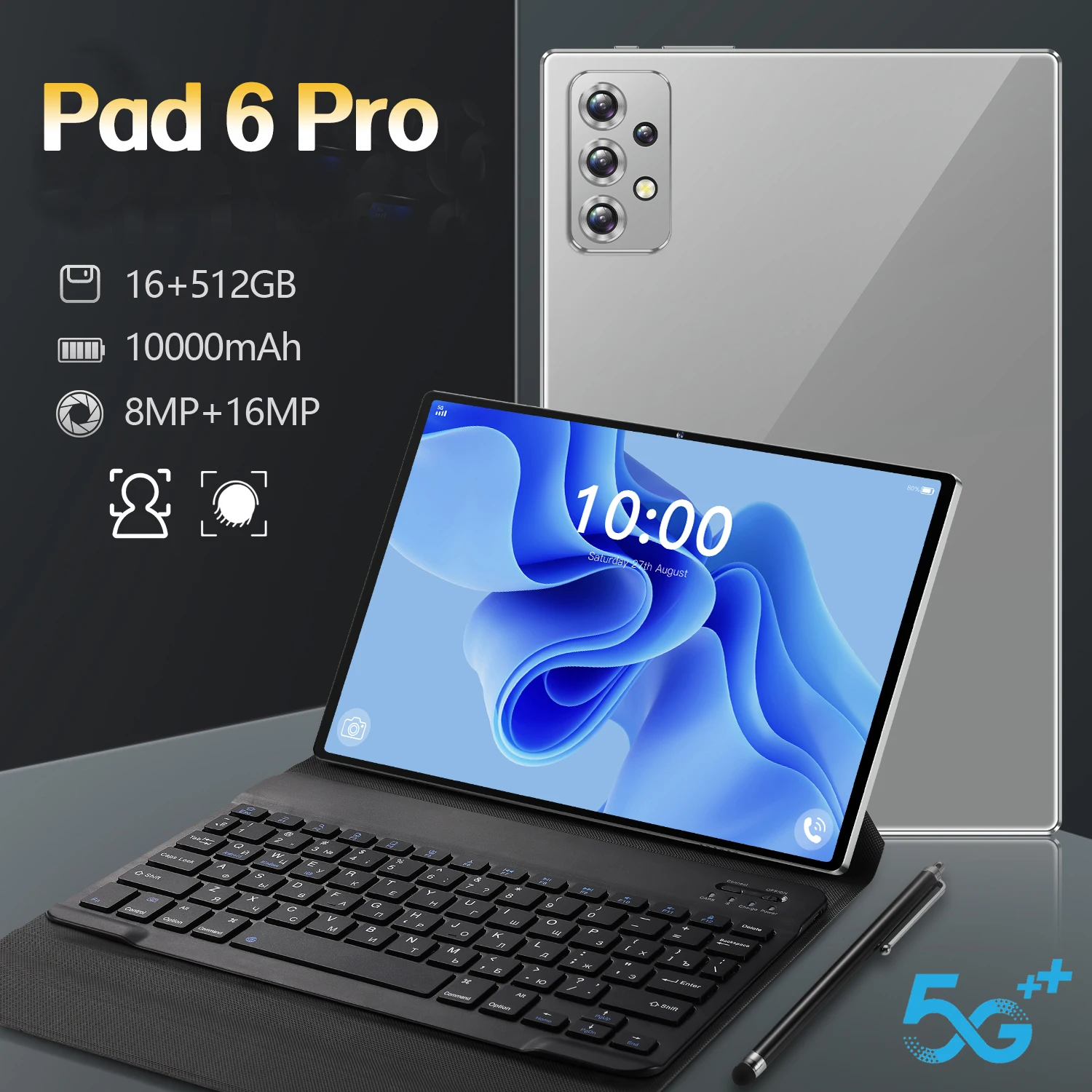 Original XioaMi Pad 6 Pro Tablet  Android 14 16GB+1024GB Tablet PC 10000mah 5G Dual SIM WIFI GPS 4K HD Full Screen Tablette