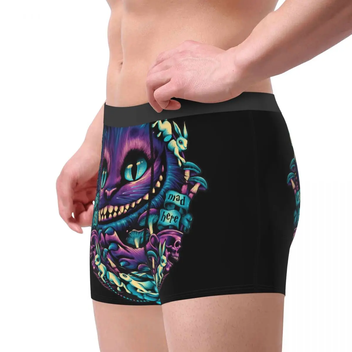 Novelty Boxer Cheshire Cat Shorts Panties Briefs Men Underwear Soft Underpants for Male Plus Size