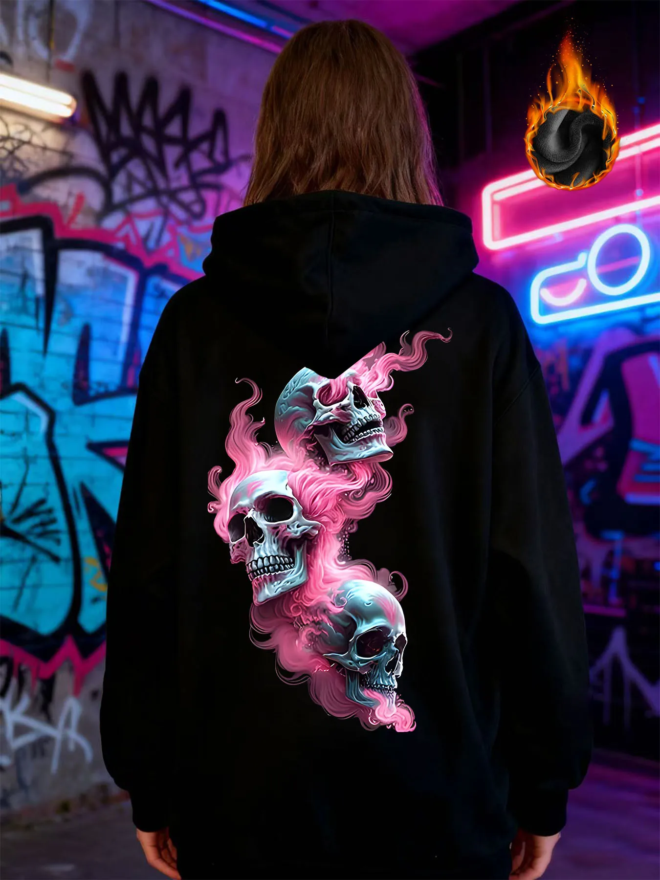 

Зимняя куртка Y2k с готическим принтом, толстая тяжелая бархатная черная куртка на молнии с капюшоном, тонкая темпераментная женская куртка в повседневном стиле для ленивых поездок на работу