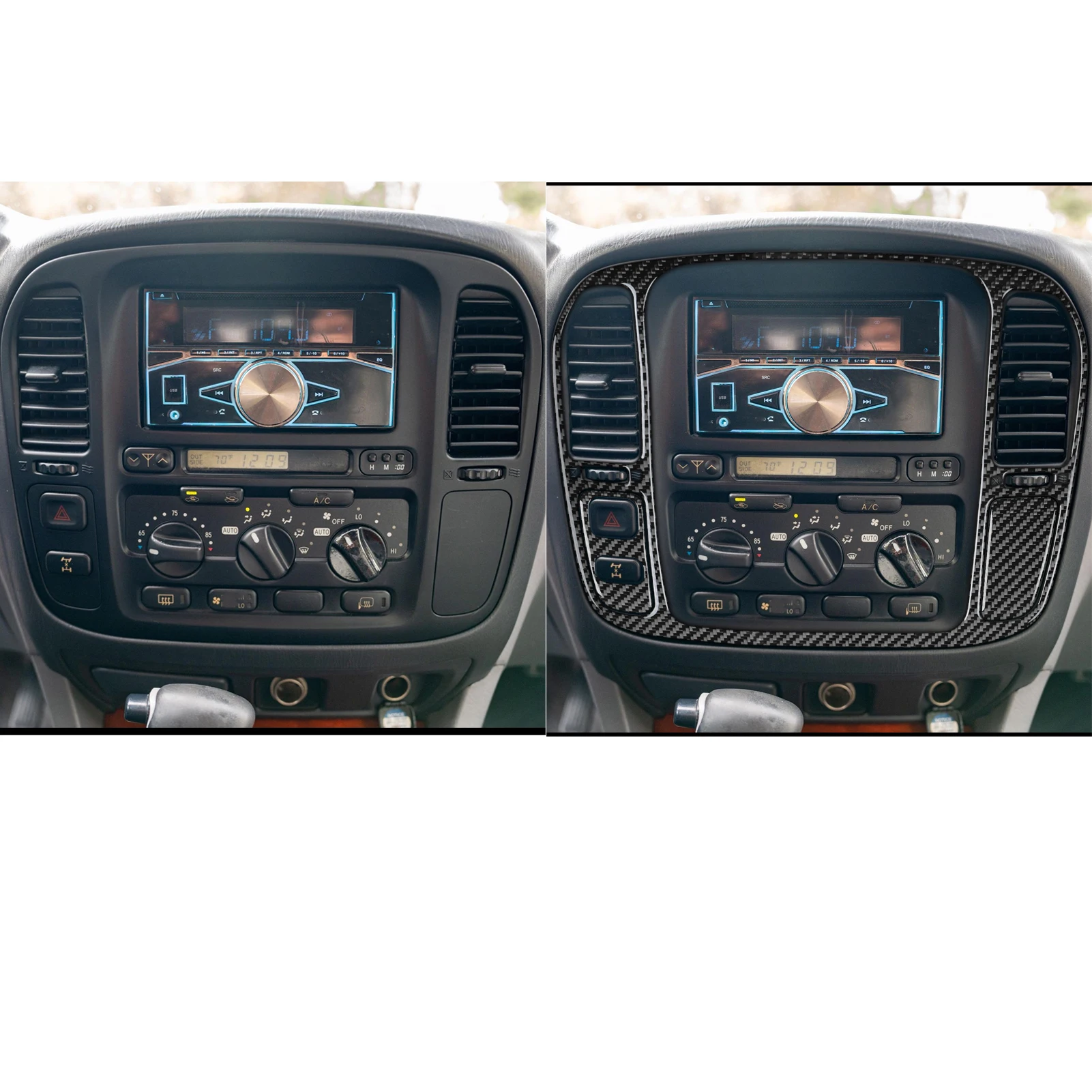 For Lexus LX470 For Toyota Land Cruiser 1998-2002 Carbon Fiber Central Console Radio CD Panel Trim Set Car Accessories Sticker view 4