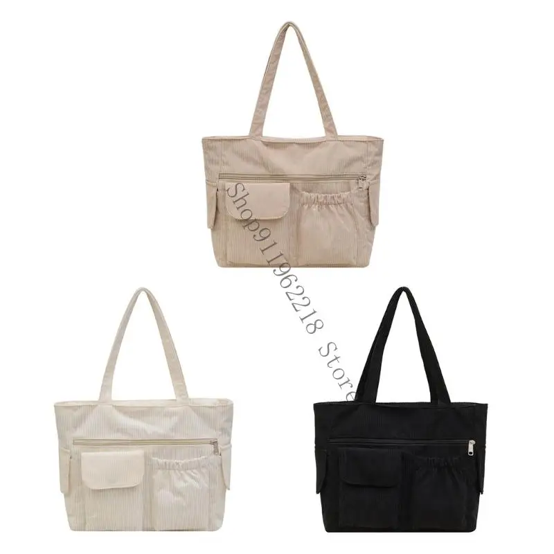 

Просторная вельветовая сумка через плечо для женщин, сочетающая стиль и функциональность 066F