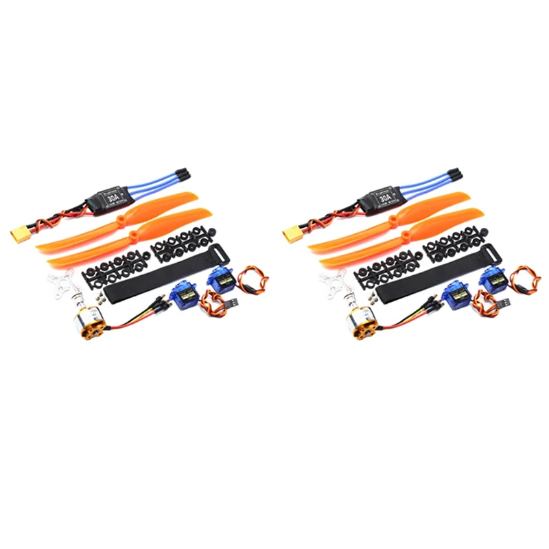 

ABUM-2X A2212 1400KV Бесщеточный двигатель 30A ESC XT60 Разъем SG90 9G Мини-сервопривод 8060 Пропеллер для радиоуправляемого вертолета с неподвижным крылом