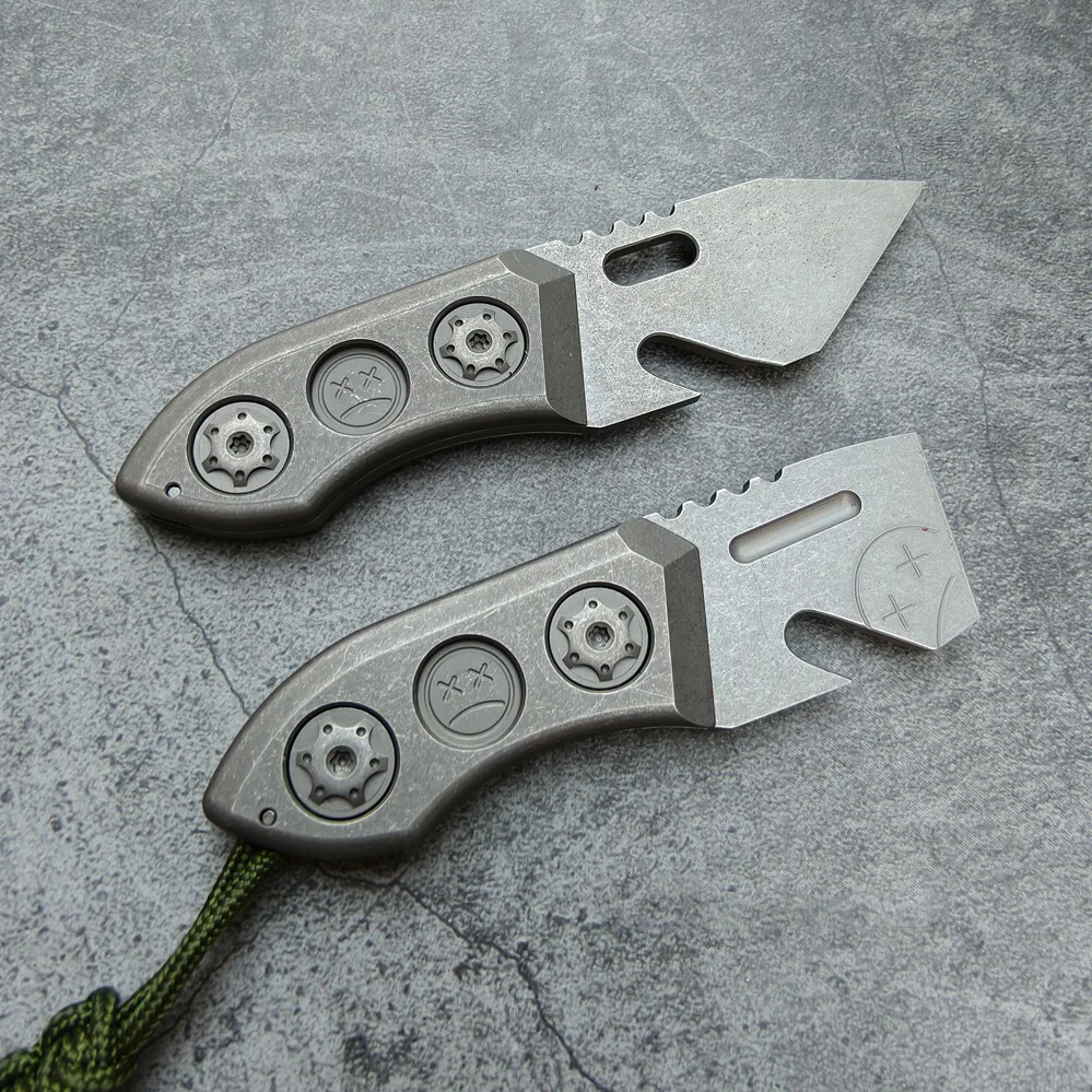 EDC DC53 Titanium Alloy Crowbar with Carbon Fiber Sheath Bottle Opener Outdoor Camping Multifunction Tools