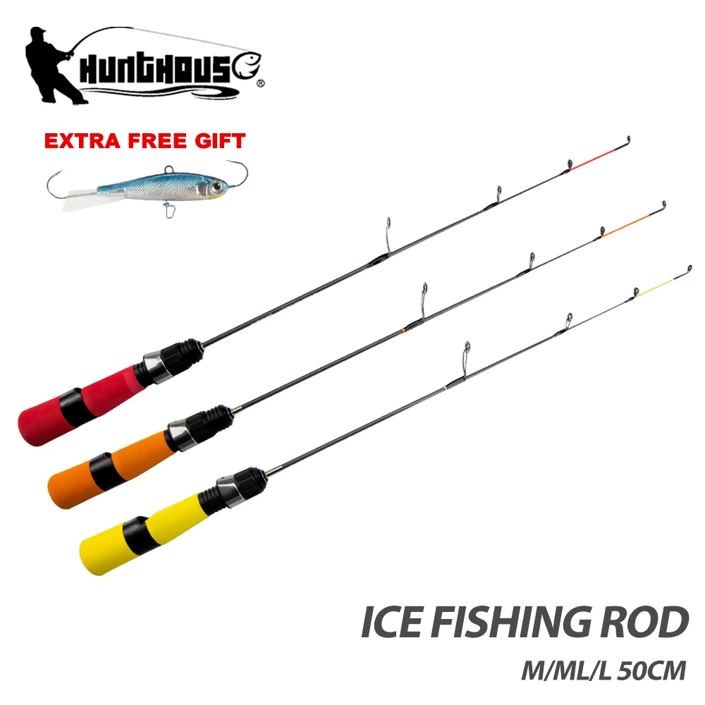 

Hunthouse Ice Winter Fishing Rod Spinning M/L/ML 50cm Portable 2 Section Ultra-ligh Carbon Fiber Outdoor Sport Lake Fish Tackle