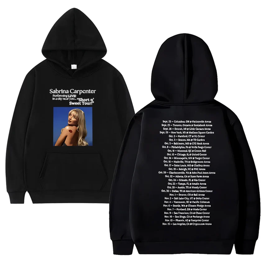 2024 Sabrina Carpenter Short N' Sweet Tour Hoodie Men Women Retro Fashion Trending Sweatshirt Fleece Long sleeve Pullover