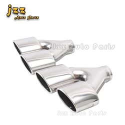 1PCS exhaust Y pipe 2.5'' dual oval tip Stainless Steel car muffler tailpipe for universal car