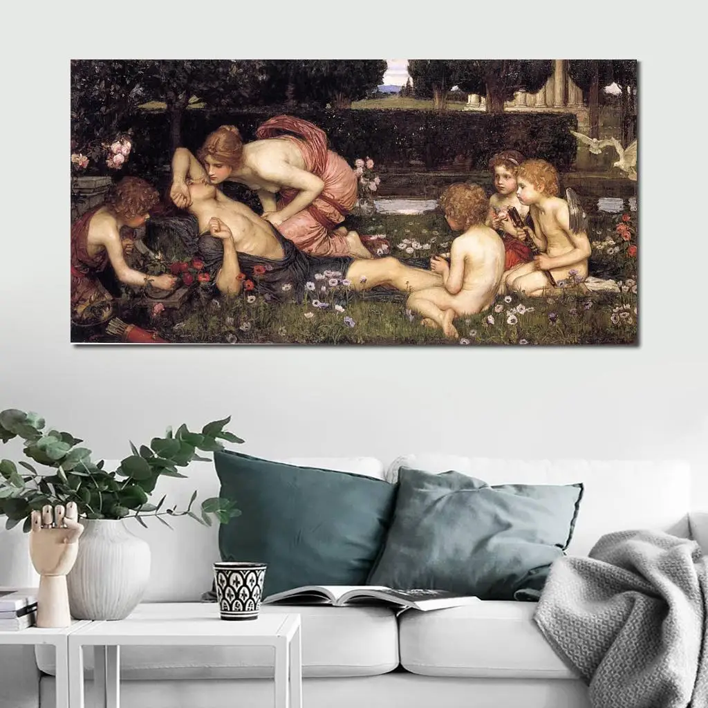 The Awakening of Adonis by John William Waterhouse Famous Portrait Art Home Decor High Quality Handmade