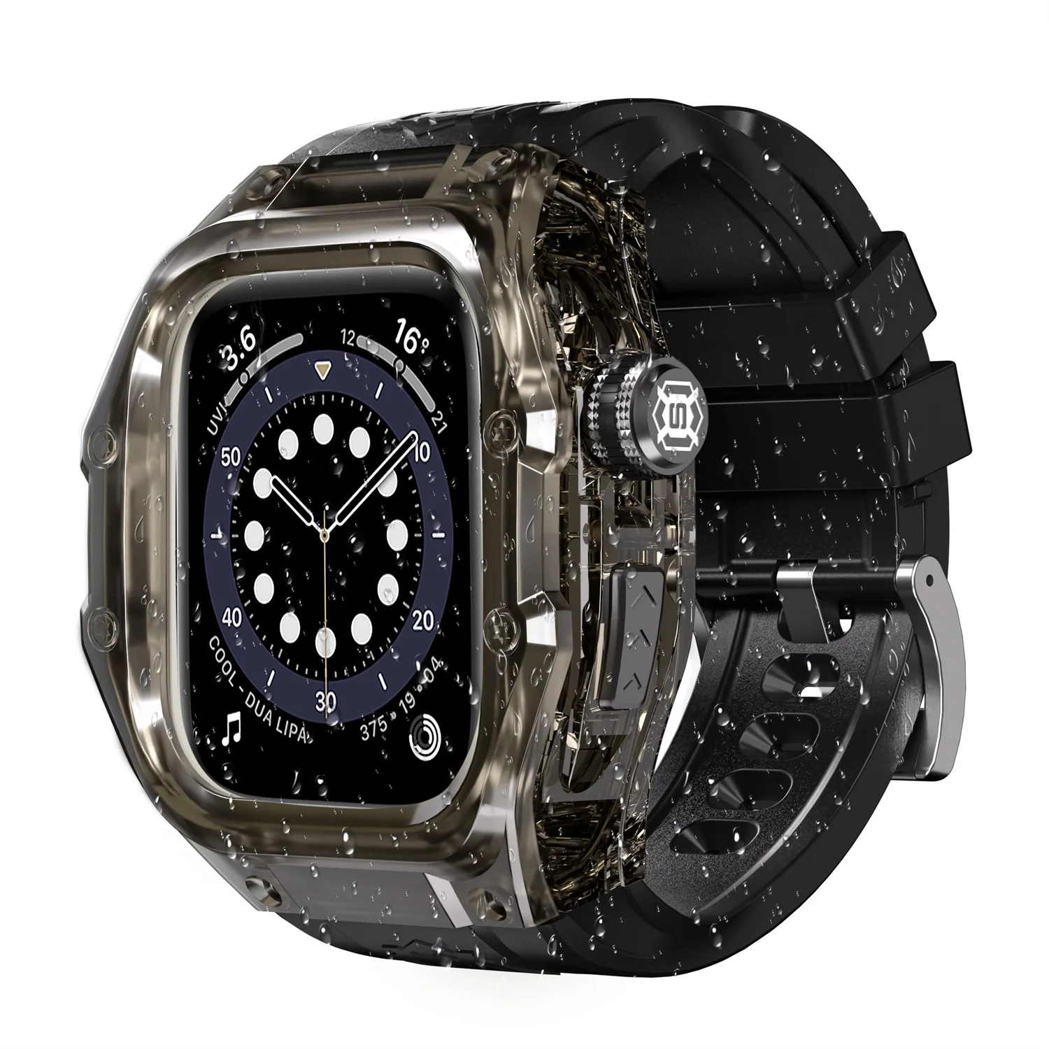

Водонепроницаемый спортивный чехол ShellBox IP68 для Apple Watch Series 10 для iWatch 46 мм S10, силиконовый ремешок, чехол для дайвинга и плавания