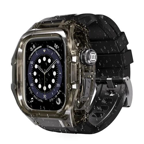 ShellBox IP68 funda de reloj deportivo impermeable para Apple Watch Series 10 para iWatch 46 mm S10 funda con correa de silicona para buceo y natación