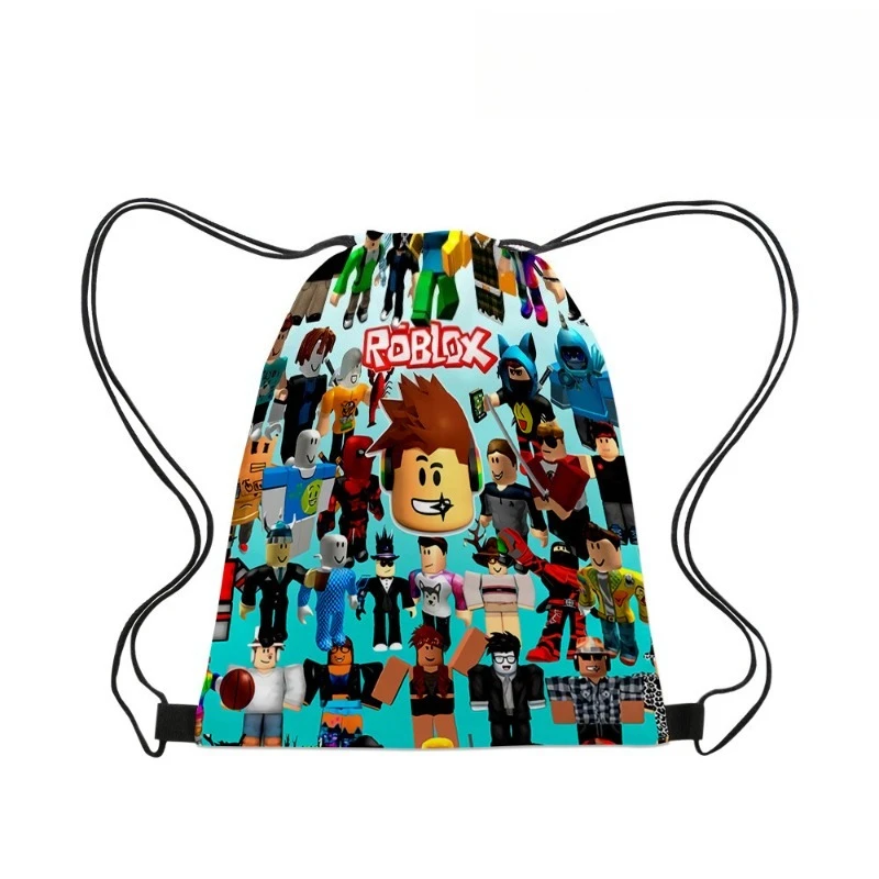 Рюкзак ROBLOXS с принтом персонажей, повседневный и модный, с легким карманом на шнурке, подарок на день рождения.