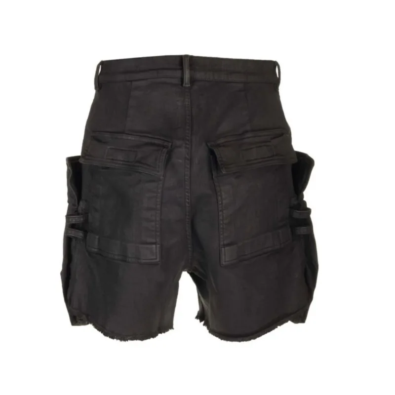 HKSH-Shorts en denim décontractés pour hommes, capris punk, revêtement ciré, poches multiples délavées, polyvalents, style safari, nouvelle marée, été, HK2316