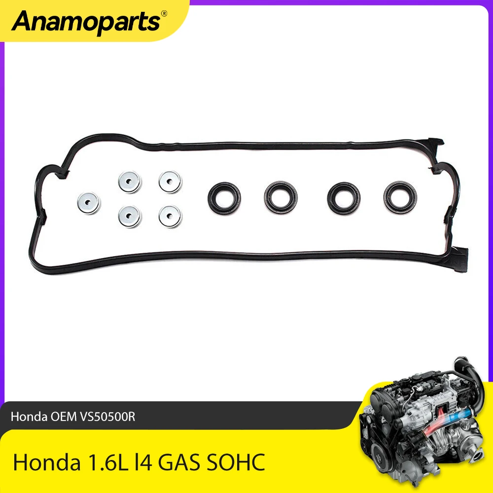 Engine Parts Valve Cover Gasket Set Fit 1.6 L For Honda 1.6L l4 GAS SOHC 1992-2000 OEM VS50500R