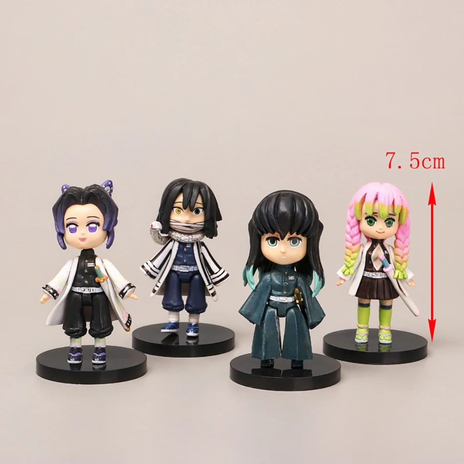 Figura de acción de Anime Demon Slayer Kimetsu no Yaiba, versión Q, Kamado Tanjirou, Agatsuma Zenitsu Nezuko Warrior, juguete en miniatura de PVC