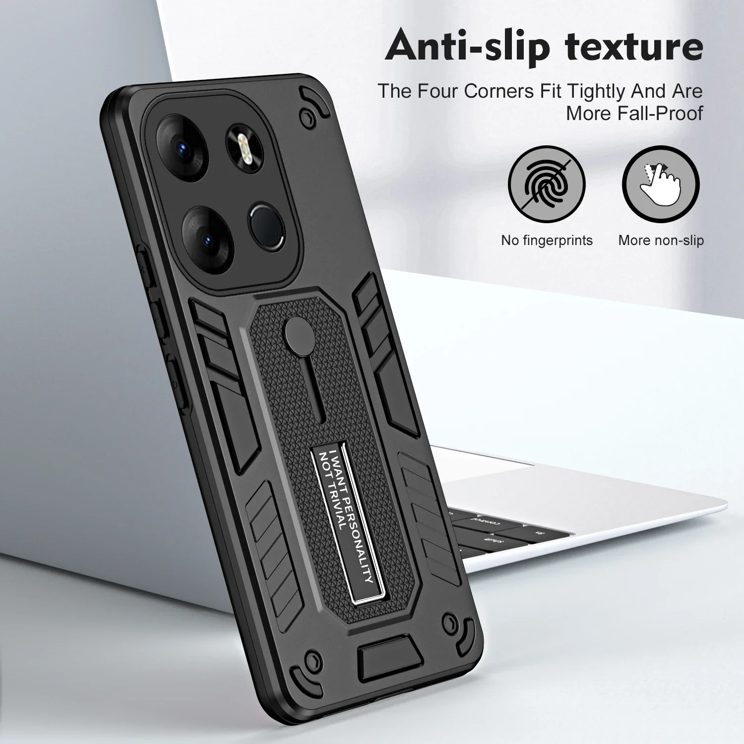 Shockproof Armor Soft Edges Case For Infinix Tecno Spark Go 2024 2023 2022 10 Pro 9 8 Camon20 19T 4G 5G Car Holder Phone Cover