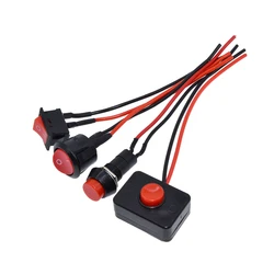 2pcs 12mm Push button switch waterproof small car circuit wire speaker electrical mini boat shape round line PBS-11B PBS-33b