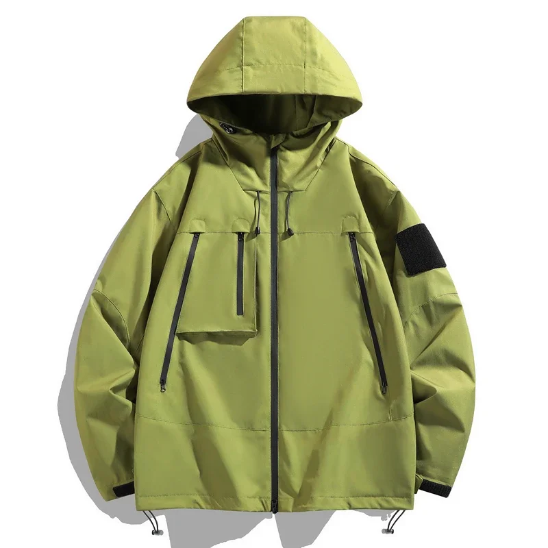

Massgorule New Men's Spring Autumn Solid Jacket Hooded Thin High Quality Windbreakers Outdoor Workwear Jackets Both Men Women