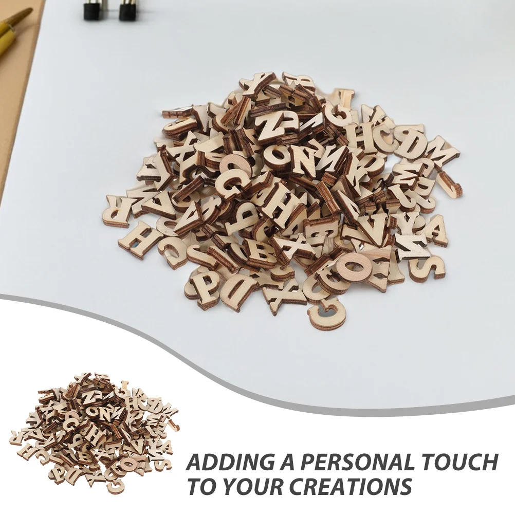 Petites lettres en bois de 0.59 pouces, pièces de l'alphabet vierges pour bricolage, artisanat d'intérieur de la maison, projets de peinture personnalisés naturels, 416 pièces