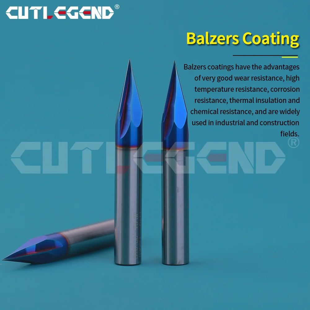 HRC65 Chamfer Milling Cutter Nano Blue Coating Carbide 3-12mm diameter 30 Degree Chamfering Mill Deburring Edges V Grove Router