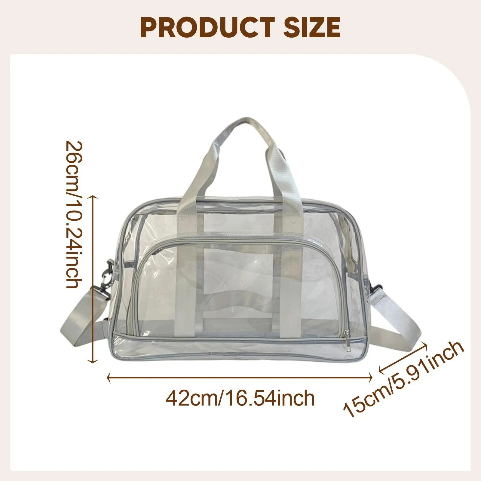 Clear Toiletry Bag for Women Men Waterproof Organizer PVC Transparent Makeup Bag Tote Bag for Airport Travel Gym Events Airline