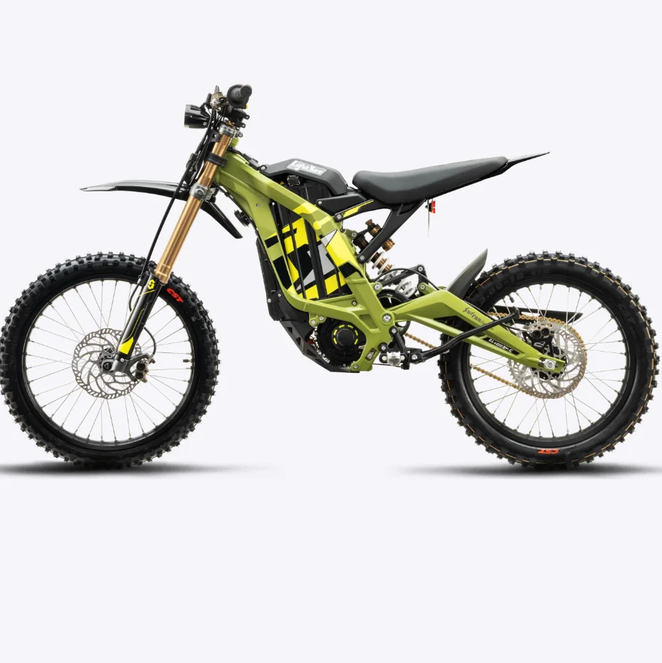 Preorder White Surround Light Bee X 2026 72V 35ah 10kw Electric Emoto Suron Full Suspension Dirt Ebike Electric Off Road 80kmh