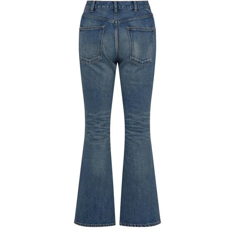 

High Waist Jeans for Women, Denim Pants, Micro Loudspeaker Show Body, European and American Style, High Street, New