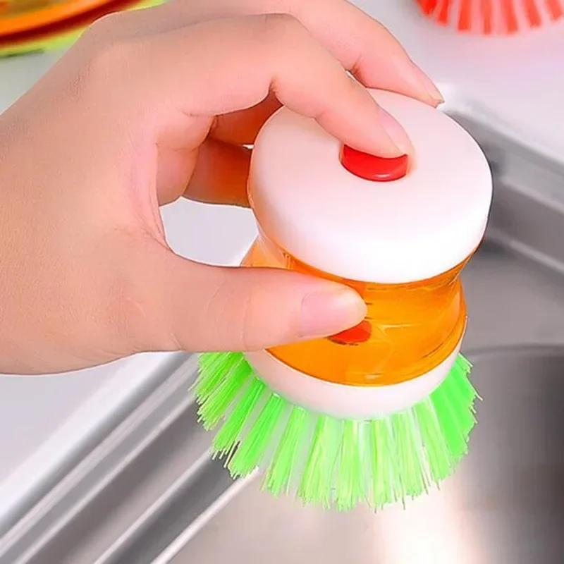 

New Kitchen Pot Washing Brush Hydraulic Brush Automatic Liquid Filling Multi functional Short Handle Dishwashing Brush