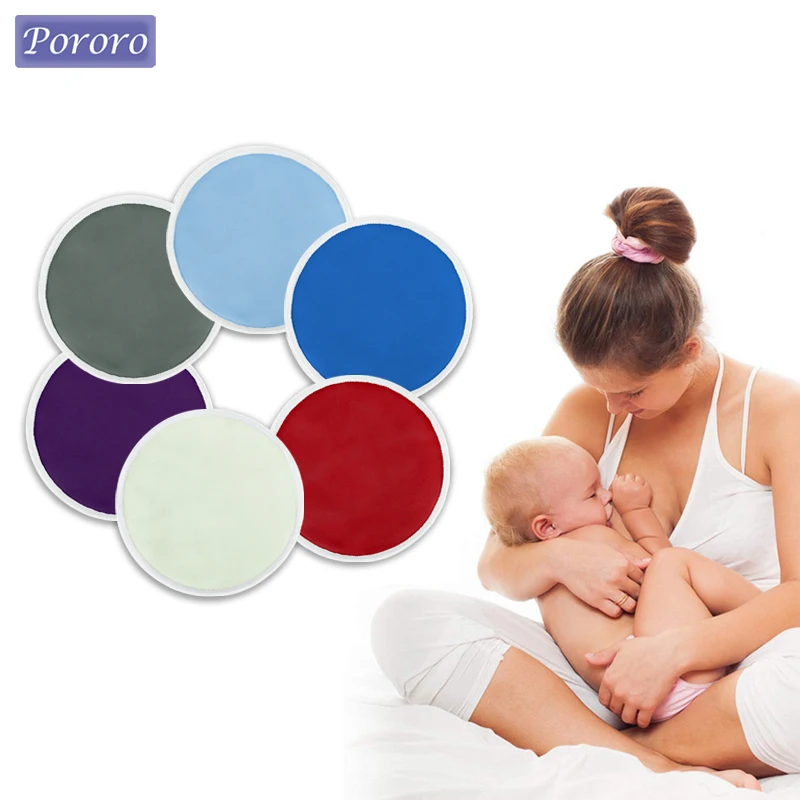 6Pcs Washable Maternity Nursing Pad Reusable Orangic Bamboo Solid Breast Pads Super Absorbent Anti-overflow Breastfeeding Pad