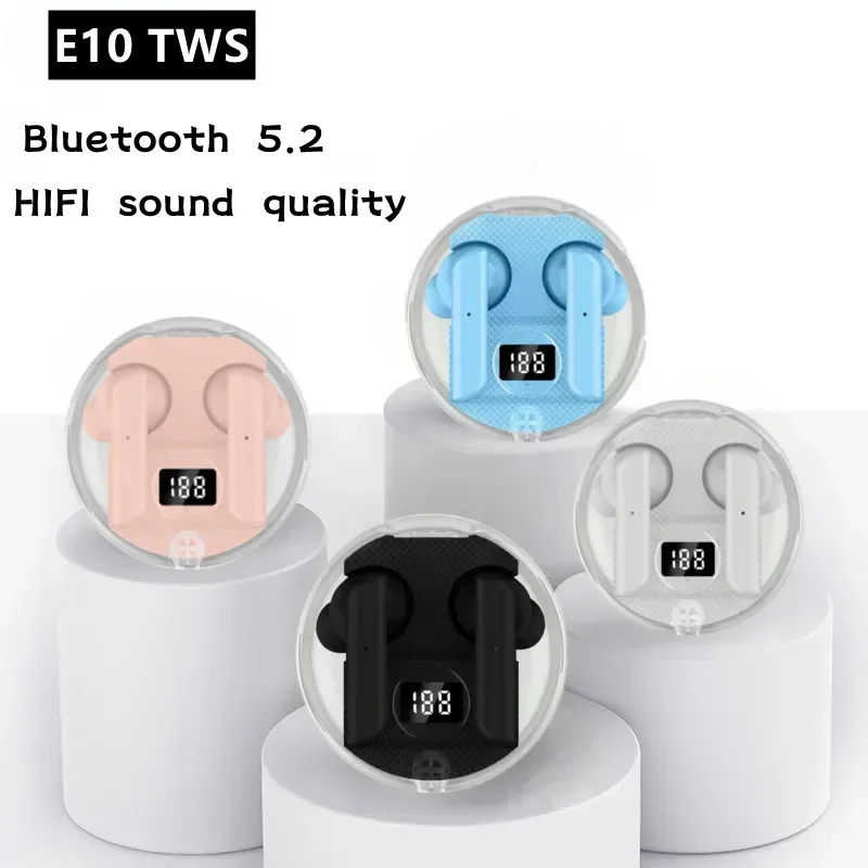 سماعات رأس لاسلكية PRO E10 تعمل بتقنية البلوتوث، سماعة أذن رياضية للتحكم، ميكروفون مقاوم للماء، سماعة موسيقى تعمل على جميع الهواتف الذكية