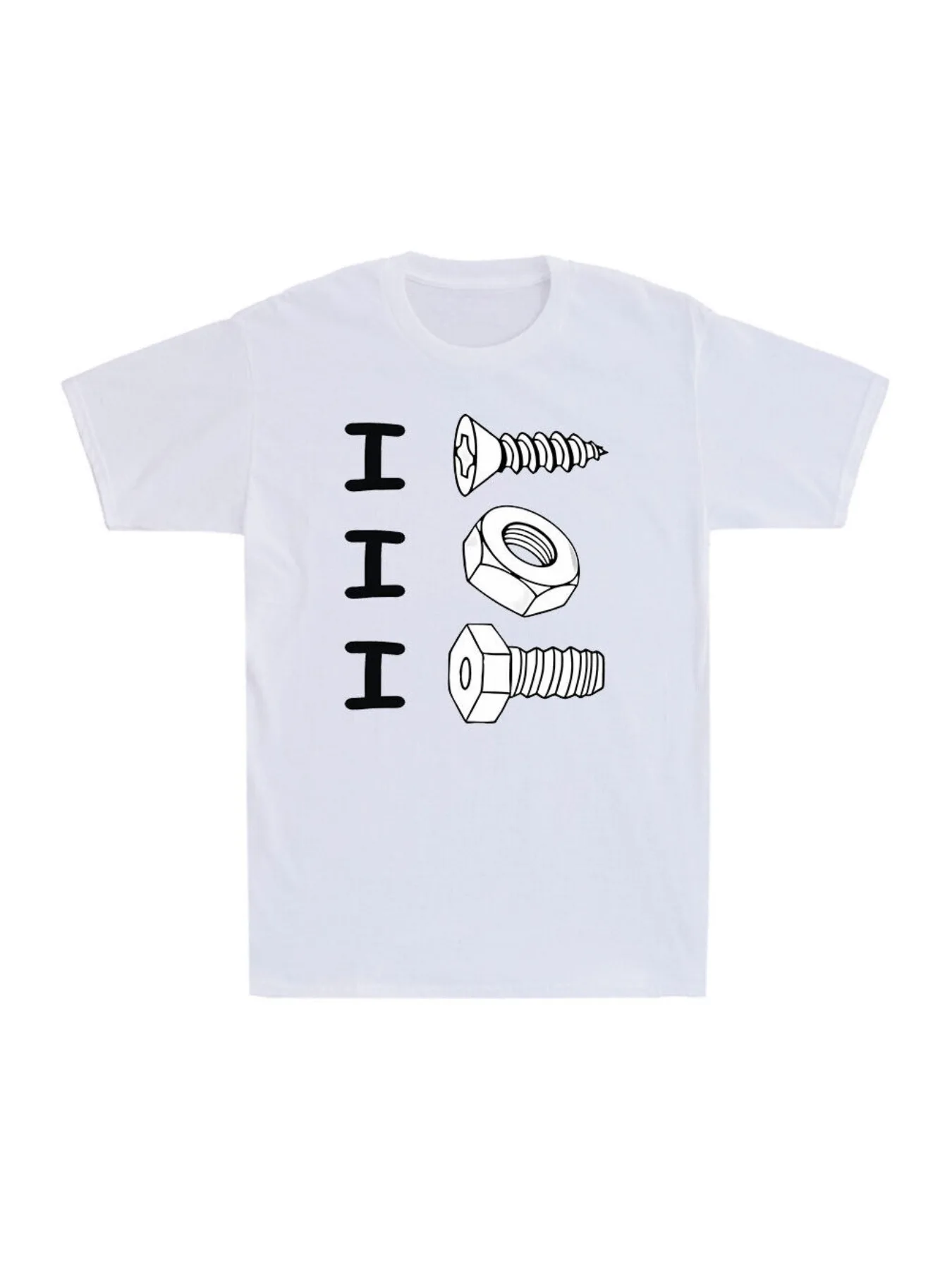 

I Screw I Nut I Bolt Funny Gift Component Novelty Vintage Printed Women‘s T-Shirt Short Sleeve Round Neck Summer Clothing