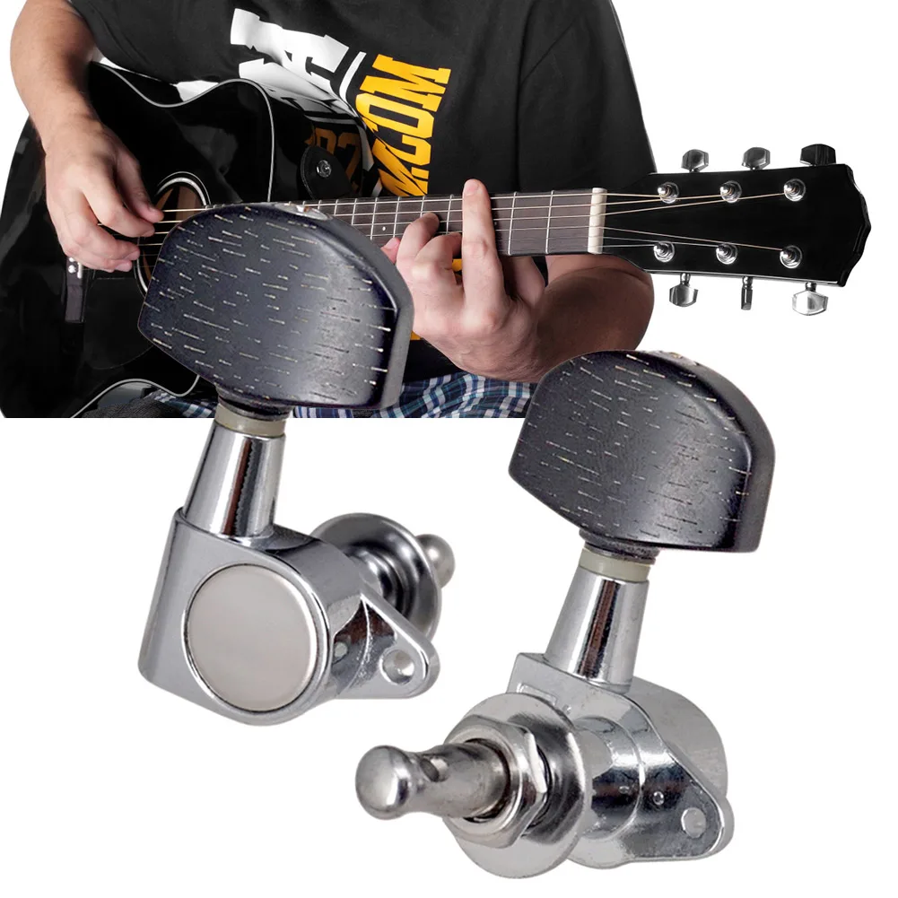 6 Stuks Gesloten Knop Machine Heads Tuners 3L 3R Tuner Machine Head Slijtvaste Gitaar Machine Heads Knoppen Gitaar accessoires