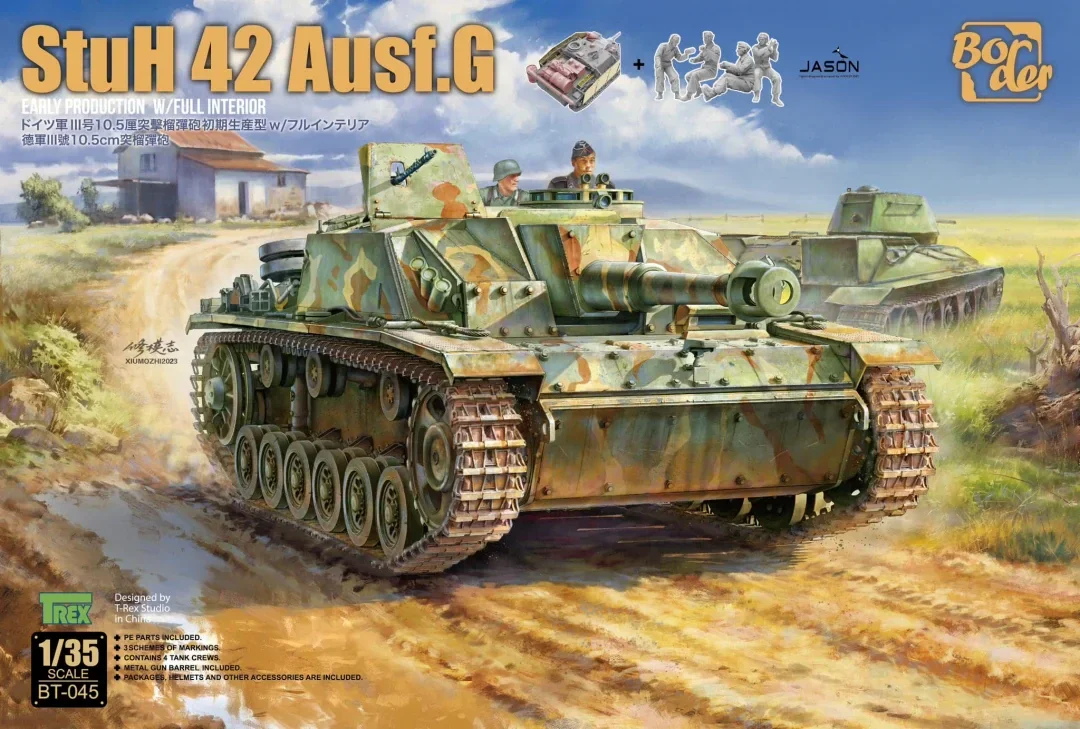 Modelo de frontera de juguete, Kit de modelo de tanque de montaje diy BT-045 StuH 42 Ausf. G principios de producción (con interior completo) Escala 1/35