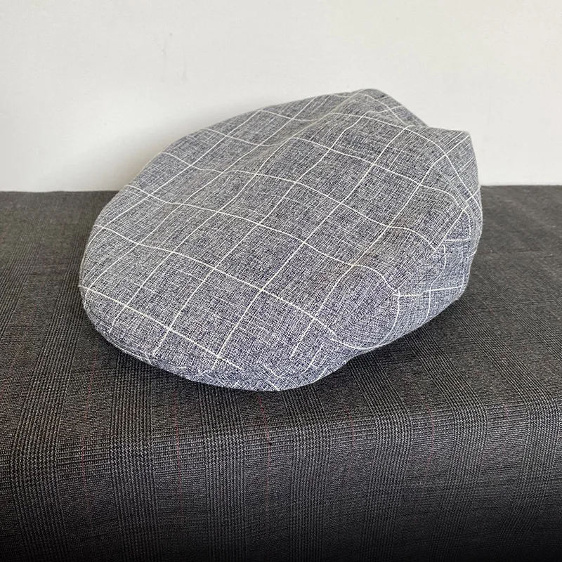 Grey New Cotton Womens Mens Ivy Cap Beret Cabbie Driver Hat Spring Summer Breathable Flat Hats Vintage Gatsby Beret 42 image 3