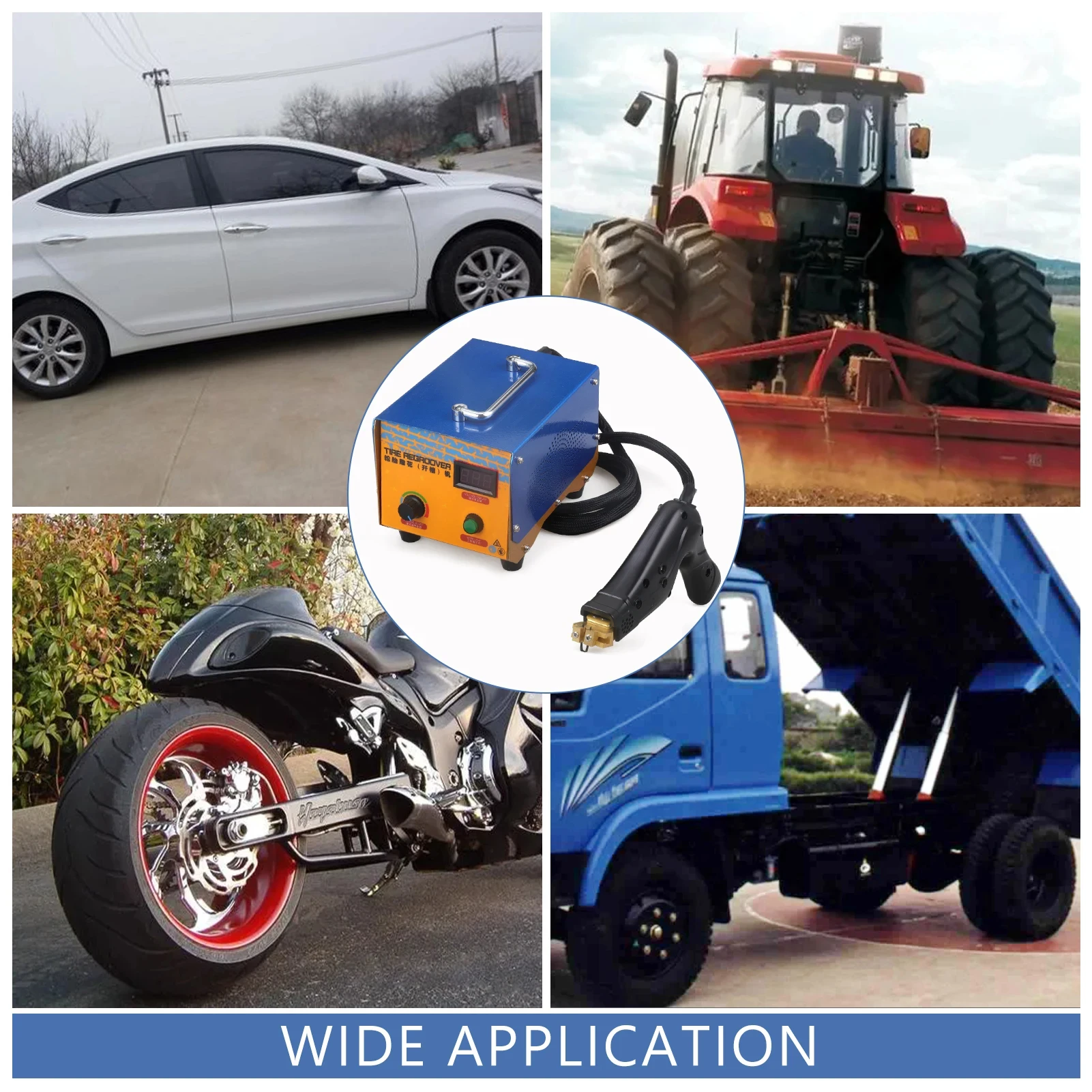 

TR-1KW Pro Tire Regroover - 1000W Digital Electric Rubber Engraving Machine for Truck/Car Tire Retreading & Grooving