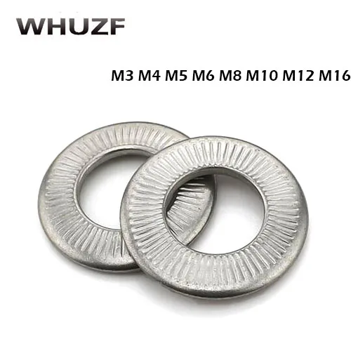 M3-M16 304 Stainless Steel Butterfly / Saddle Single-sided Toothed Washers Non-slip Gaskets M3M4M5M6M8M10M12M16