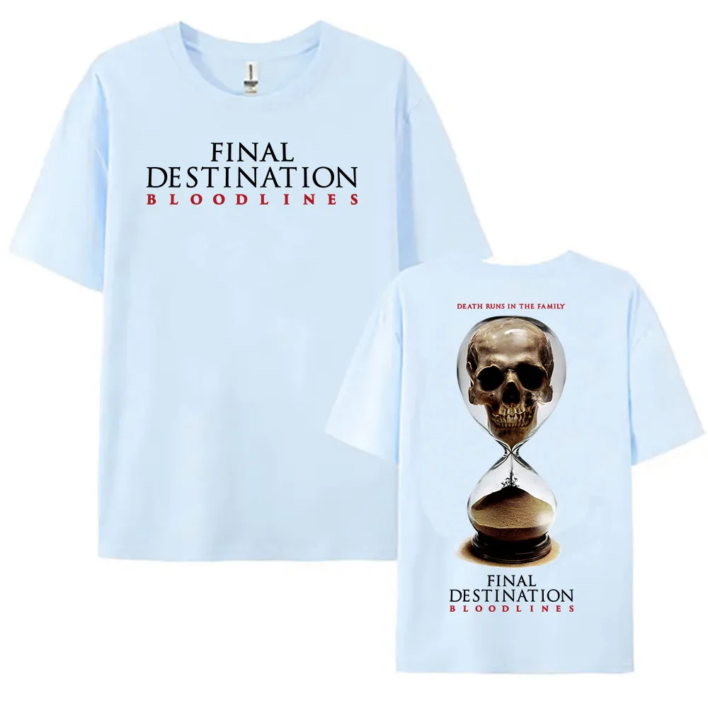 Filmes de terror sobrenaturais destino final linhas de sangue camiseta verão algodão manga curta camisetas para roupas gráficas femininas