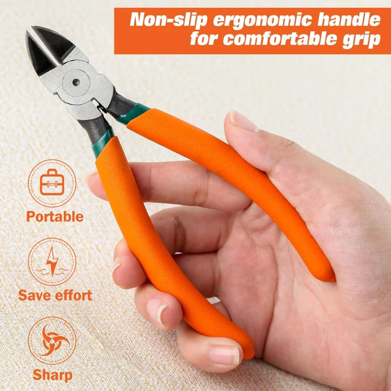 Diagonal Pliers Flush Cut Plastics, 45 Angled Wire Cutters Crafting, Side Clippers, Cutter Snips