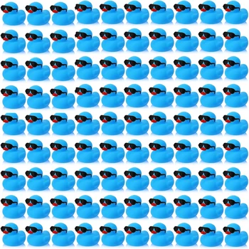 1-100pcs 미니 고무 오리 블루 선글라스와 대량 세트 플로트 끽끽 소리 파티 생일 용품에 대 한 작은 고무 오리 장난감