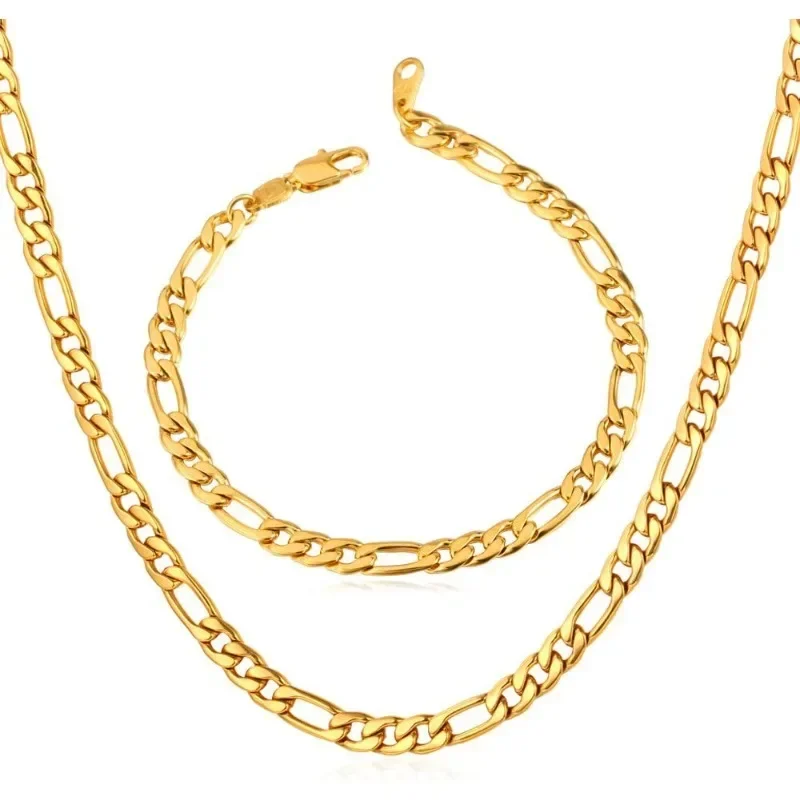 

Chain, Twisted Rope Chain, Men Stainless Steel Necklace18K Gold Plated Chains Necklaces for Men Women 16"-30"