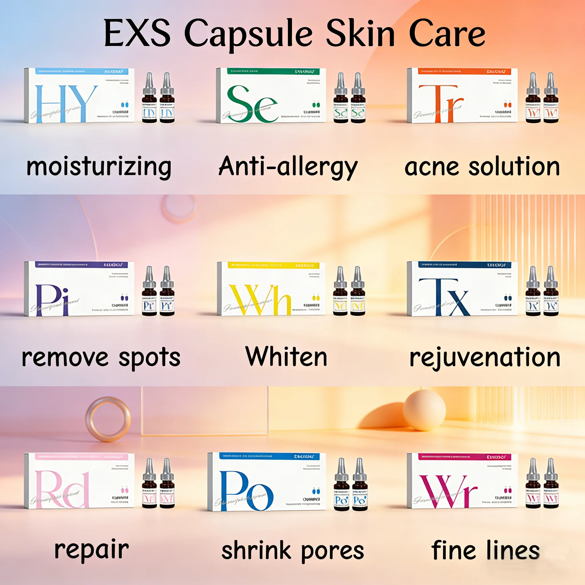 Sanendi EXS-Capsule Serum Hyaluronic Acid Collagen Essence Hydration Smoothing liquid Solution glow recipe Face Care Korean Skin