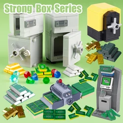 MOC City Safe Strong Box Series ATM Machine Money Dollar Bank Deposit Building Blocks Treasure Printed Diamond Bricks Toys Gifts
