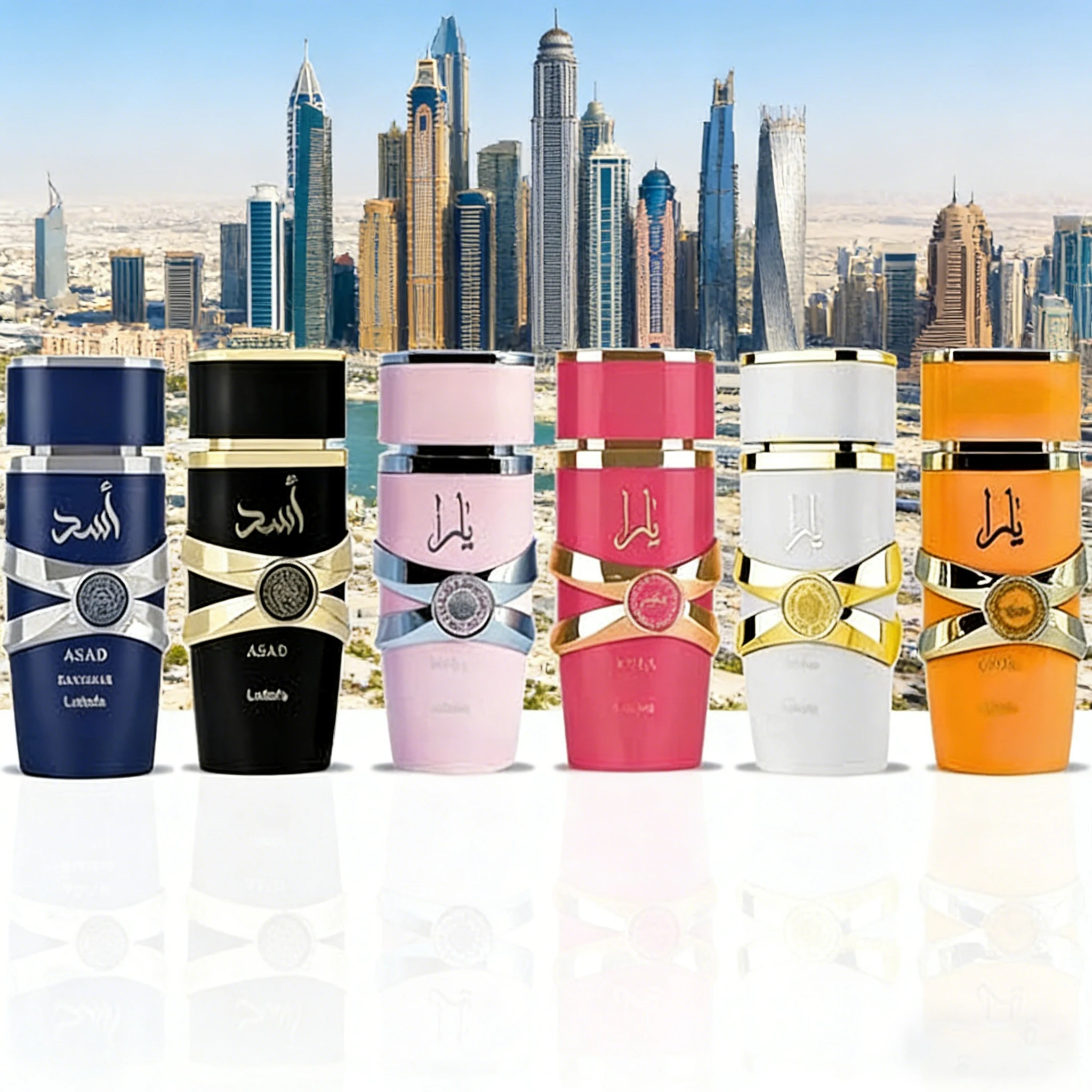 

Lattafa 6-Piece Luxury Fragrance Full Collection ASAD YARA Women Authentic Dubai Arabian Eau De Parfum Set Long-Lasting 100ML
