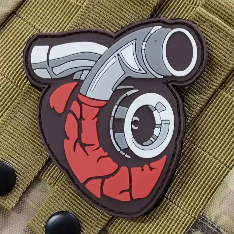 Parche táctico PVC turbina con velcro para chaleco y mochila militar - imagen 2