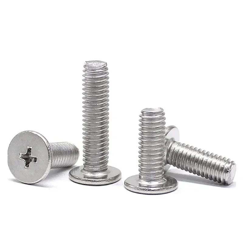 10pcs 304 Stainless Steel Screws Set Flat Head Cross Shaped Thin Screw for Mentalwork Hardware Tools Accessories M4/M5 Screws